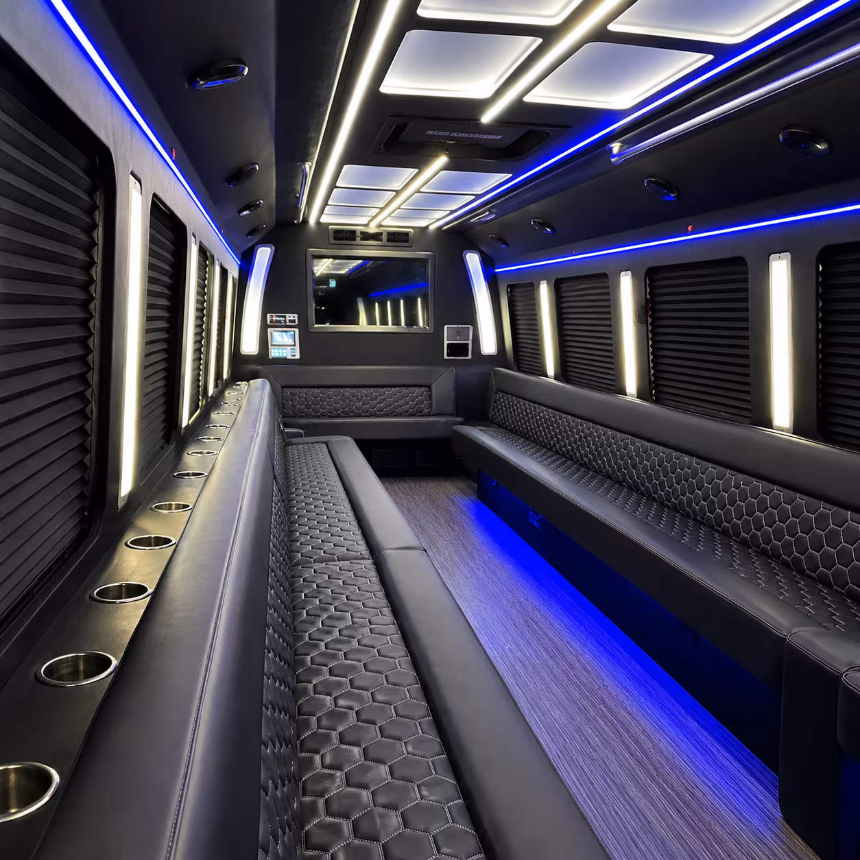 Coral Springs Wedding Transportation party bus interior